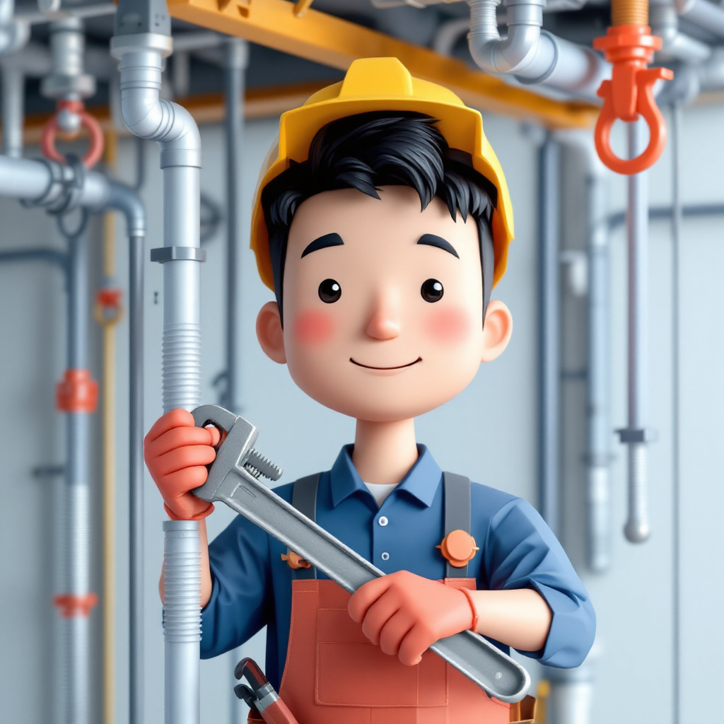 配管工のキャラクターイラスト