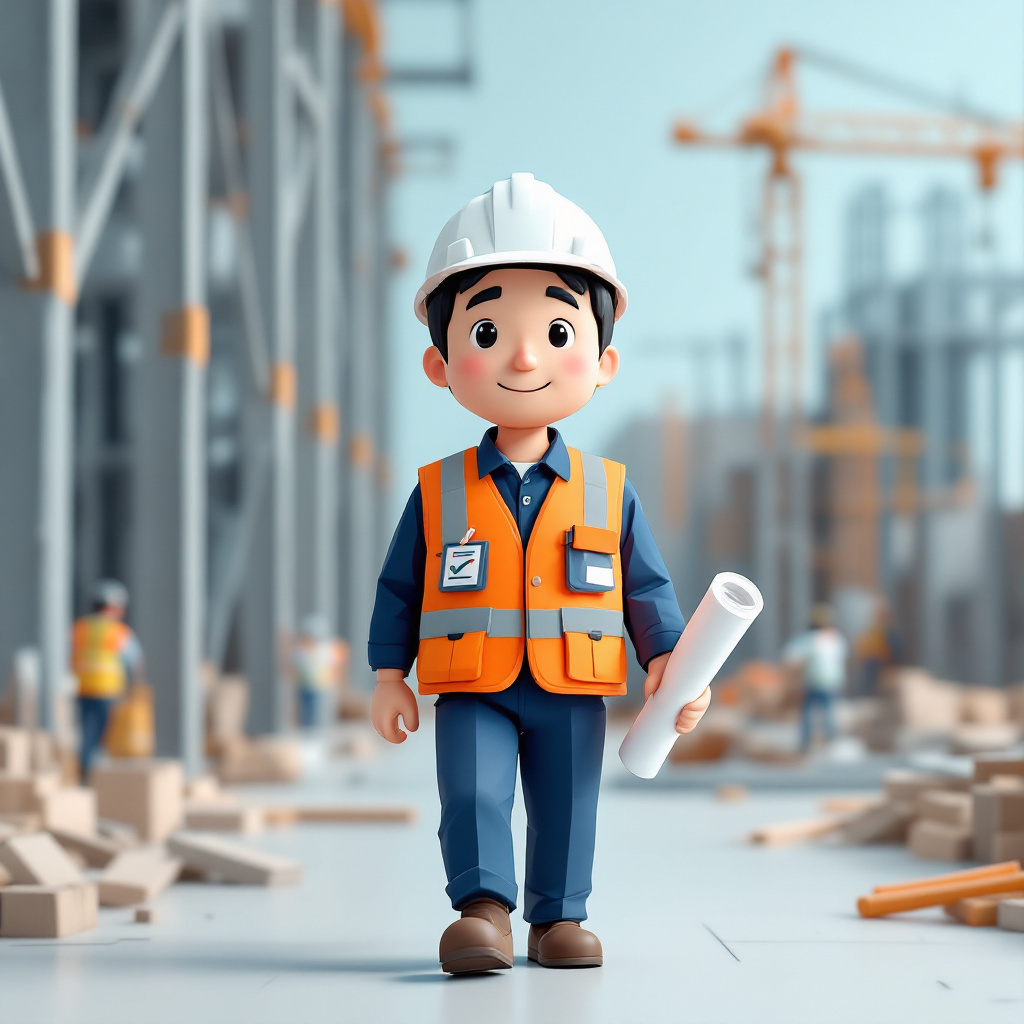 施工管理（建築）のキャラクターイラスト